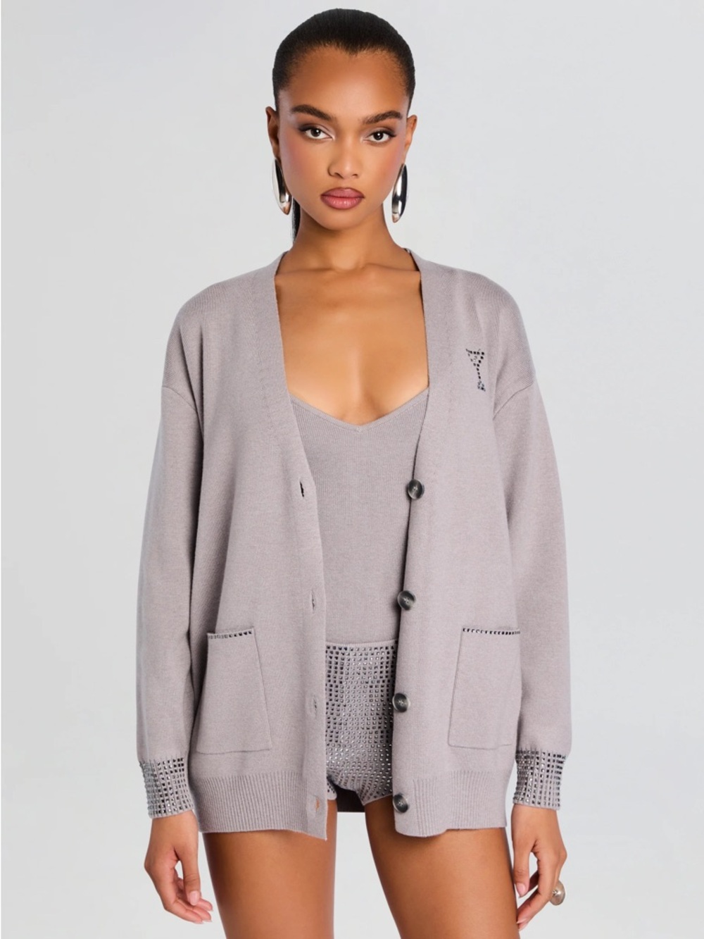 Retrofete Sidara Cardigan - Cloud/Gunmetal